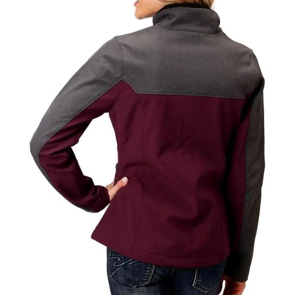 ROPER PCD Softshell Technical Jacket Women's Size 1X Wine Gray Western NWOT - Picture 2 of 14